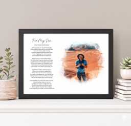 For My Son Photo Print. Use Your Own Words & Image Personalised Framed Wall Art Decor For Home. Keepsake Custom Gift - thumbnail 1