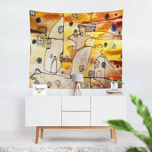 Oshun Wall Hanging Tapestries Art Tapestry Abstract Orisha Bohemian Decor - image 1