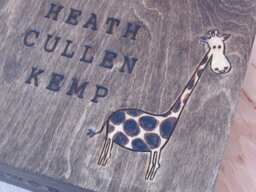 Giraffe Wood Burned First Name Baby Keepsake Box With Animal Graphic Large Box 11.5 X 9 3.5