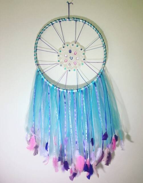Giant Hula Hoop Dreamcatcher, Doily & Lace Baby Shower Gift, Nursery, Little Girl's Room, Dorm Room Decor, Wall Art - image 1