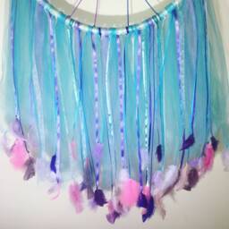 Giant Hula Hoop Dreamcatcher, Doily & Lace Baby Shower Gift, Nursery, Little Girl's Room, Dorm Room Decor, Wall Art - thumbnail 2