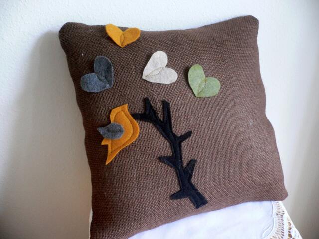 Hand Made Couch Pillow-Gift For Girl-Art Decoration For Home - Throw Pillow Unique Design Singing Bird Decorative - image 1