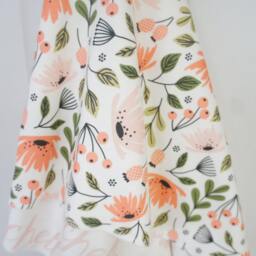 Personalized Organic Cotton Baby Blanket - Ditsy Floral, Reversible Name - thumbnail 3