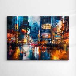 Tokyo Skyline Inspired Japan Landmark Oil Painting Watercolor Wall Art Framed Calming Canvas Poster Print Home/Office Room Decor Gifts - thumbnail 3