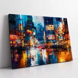 Tokyo Skyline Inspired Japan Landmark Oil Painting Watercolor Wall Art Framed Calming Canvas Poster Print Home/Office Room Decor Gifts - thumbnail 2