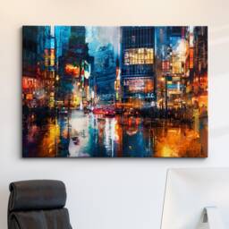 Tokyo Skyline Inspired Japan Landmark Oil Painting Watercolor Wall Art Framed Calming Canvas Poster Print Home/Office Room Decor Gifts - thumbnail 1