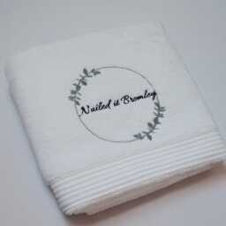 Personalised Towel With Business Logo, Gift Owner, Custom Logo Embroidery, Towel, Egyptian Cotton - thumbnail 2