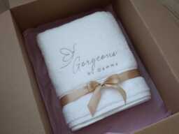 Personalised Towel With Business Logo, Gift Owner, Custom Logo Embroidery, Towel, Egyptian Cotton