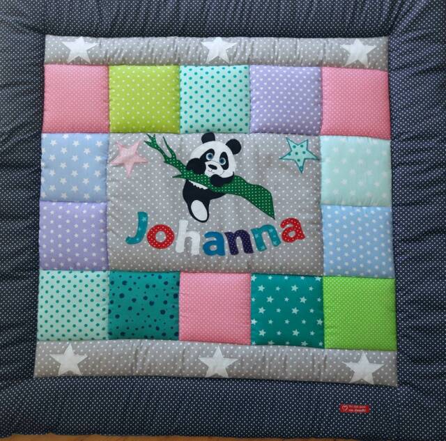 Baby Blanket, Quilt, Patchwork Crawling Children's Blanket Panda Available For Immediate Delivery - image 1