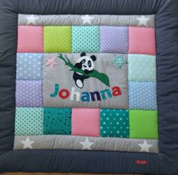 Baby Blanket, Quilt, Patchwork Crawling Children's Blanket Panda Available For Immediate Delivery