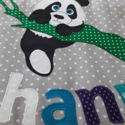 Baby Blanket, Quilt, Patchwork Crawling Children's Blanket Panda Available For Immediate Delivery - thumbnail 2