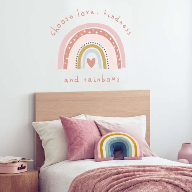Love, Kindness & Rainbows Quote Wall Sticker, Decal - image 1