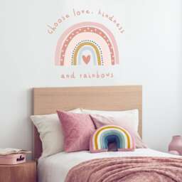 Love, Kindness & Rainbows Quote Wall Sticker, Decal