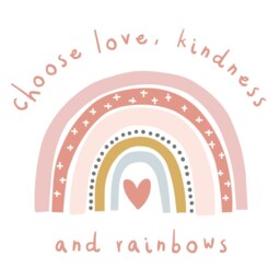 Love, Kindness & Rainbows Quote Wall Sticker, Decal - thumbnail 2