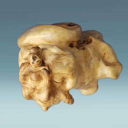 Wood Carved Statue, Abstract Wooden Unique Home Decor, Human Face , Hanging Bell Farmhouse Anniversary Gift - thumbnail 4