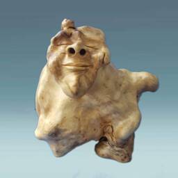 Wood Carved Statue, Abstract Wooden Unique Home Decor, Human Face , Hanging Bell Farmhouse Anniversary Gift - thumbnail 2