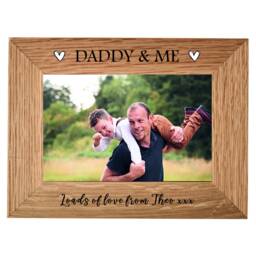 Personalised Custom Oak Finished Photo Frame - Add Your Own Text Dad Daddy Grandad Father's Day Birthday Christmas Gift Present