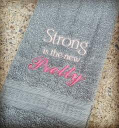 New Strong Is The New Pretty Sweat Towel, Gym Sports Towel Gifts, Fitness Exercise Towels - thumbnail 1