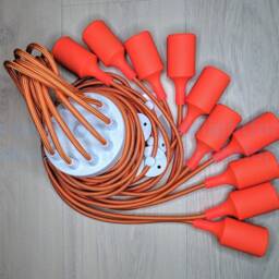 Orange Octopus Chandelier 2-15 Pendant Light Kids Lighting Spider Colorful Nursery Spider Lamp - thumbnail 2