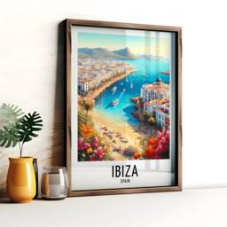 Ibiza Travel Print - Spain Watercolour Poster Design - Wall Artwork Holiday Gifts Ocean Home Decor Art Gift Beach Painting - thumbnail 2