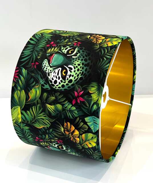 Handmade By Order Camouflage Tiger Print Velvet in Jungle Drum Lamp Shade Pendant Light All Shapes & Sizes Available - image 1