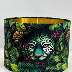 Handmade By Order Camouflage Tiger Print Velvet in Jungle Drum Lamp Shade Pendant Light All Shapes & Sizes Available - thumbnail 2