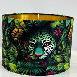 Handmade By Order Camouflage Tiger Print Velvet in Jungle Drum Lamp Shade Pendant Light All Shapes & Sizes Available - thumbnail 3