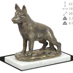 German Shepherd, Dog White Marble Base Statue, Limited Edition, Artdog. Made Of Cold Cast Bronze. Perfect Gift. Limited Edition - thumbnail 4