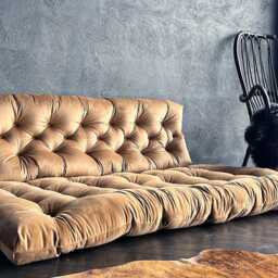 Velvet Floor Cushion Tufted Bench Seat, Custom Size - thumbnail 3
