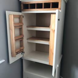 Handmade White Kitchen Pantry Cabinet - Rustic Farmhouse Storage With Spice Rack - thumbnail 4