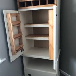 Handmade White Kitchen Pantry Cabinet - Rustic Farmhouse Storage With Spice Rack - thumbnail 2