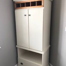 Handmade White Kitchen Pantry Cabinet - Rustic Farmhouse Storage With Spice Rack - thumbnail 3