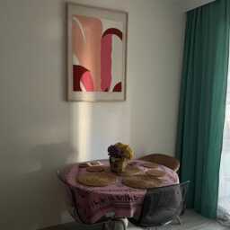 Large Xl Pink Floral Abstract Wall Hanging With Wood Frame For Livingroom/Office/Bedroom - thumbnail 4