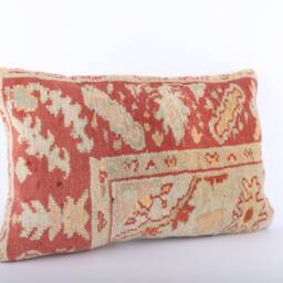 Handwoven Turkish Kilim Lumbar Pillow Bohemian Home Decor - 16x24 Inch - thumbnail 2