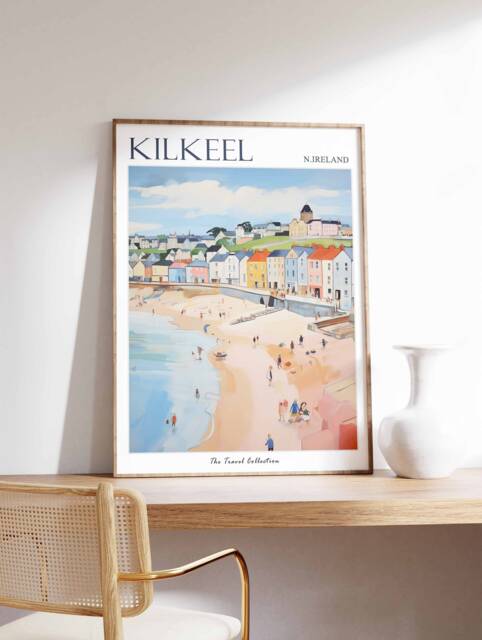 Kilkeel Travel Poster Northern Ireland Coastal Art Print - image 1