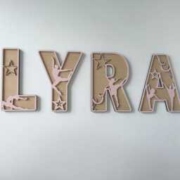 Dance Ballet Gymnastic Themed Wooden Letters - Ballerina Name Decoration Personalised Sign Children's Bedroom Playroom Wall Art - thumbnail 3