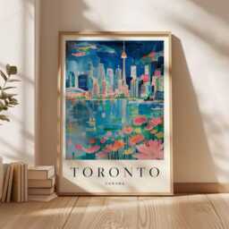 Toronto Cn Tower Print Canada Travel Poster, Urban Wall Art - thumbnail 3