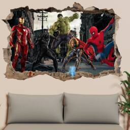 Superheroes Avengers Thor Spiderman Hulk Ironman Wall Sticker Decal Mural Poster Decor 1071 - thumbnail 3