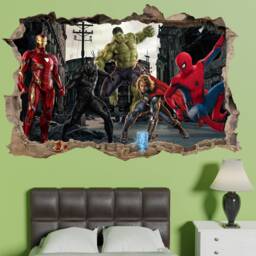 Superheroes Avengers Thor Spiderman Hulk Ironman Wall Sticker Decal Mural Poster Decor 1071 - thumbnail 2