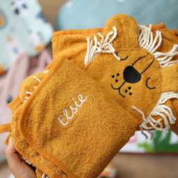 Personalised Pink Bunny Hooded Baby Towel - Embroidered Cotton Bath Gift - thumbnail 4