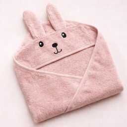 Personalised Pink Bunny Hooded Baby Towel - Embroidered Cotton Bath Gift - thumbnail 1