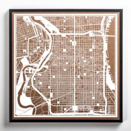 Paper Cut Map Philadelphia 12??12 In. Art Ideal Gifts - thumbnail 3