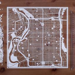 Paper Cut Map Philadelphia 12??12 In. Art Ideal Gifts - thumbnail 1
