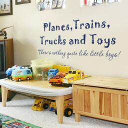Planes Trains Trucks & Toys Wall Decal - Boy Decal- Words Quotes Baby Nursery Train Plane 068 - thumbnail 2