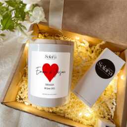 Personalised Engagement Candle Gift Set With Matches, Couple Name & Date, Soy Wax, Wedding, Mr & Mrs, Romantic Keepsake