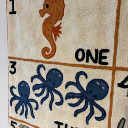 Counting Tapestry Wall Hanging - Numbers Nursery Decor Under The Sea Art Montessori Educational Playroom - thumbnail 4