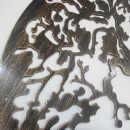 Rustic Metal Tree Of Life Wall Art Antique Finish, Round Hanging Decor - thumbnail 4