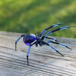 Glass Figurine Garden Spider, Blown Handblown Glass Animal Figurine, Insect, Murano - thumbnail 3