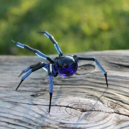 Glass Figurine Garden Spider, Blown Handblown Glass Animal Figurine, Insect, Murano - thumbnail 4