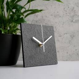Black Square Table Clock For Minimalist Office, Modern Mantel Clock, Sustainable Home Decoration Eco House, Loft Apartment Art - thumbnail 2